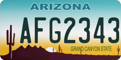 AZ license plate AFG2343