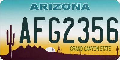AZ license plate AFG2356
