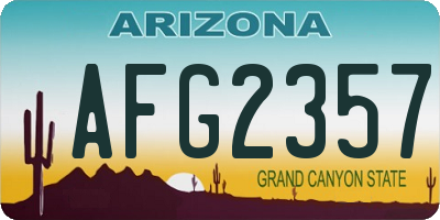 AZ license plate AFG2357