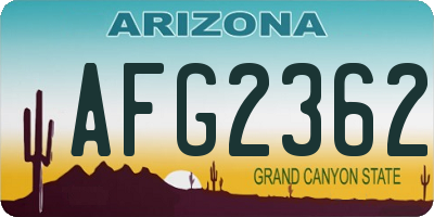 AZ license plate AFG2362