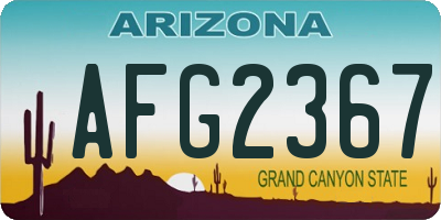AZ license plate AFG2367