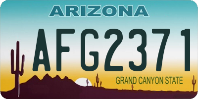 AZ license plate AFG2371
