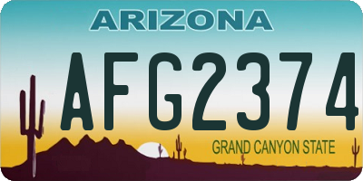 AZ license plate AFG2374