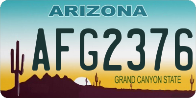 AZ license plate AFG2376