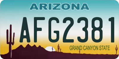 AZ license plate AFG2381