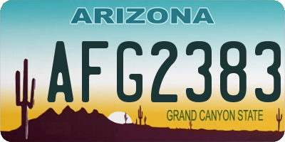 AZ license plate AFG2383