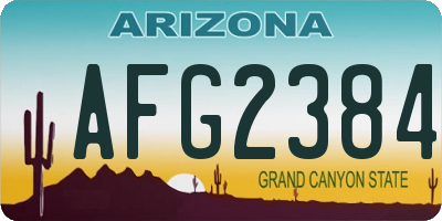 AZ license plate AFG2384