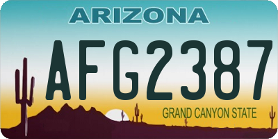 AZ license plate AFG2387