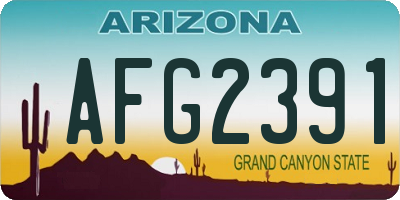 AZ license plate AFG2391