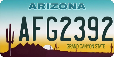 AZ license plate AFG2392