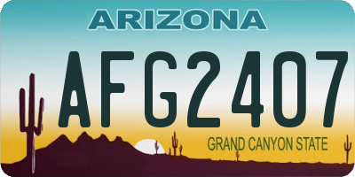 AZ license plate AFG2407