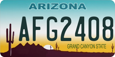 AZ license plate AFG2408