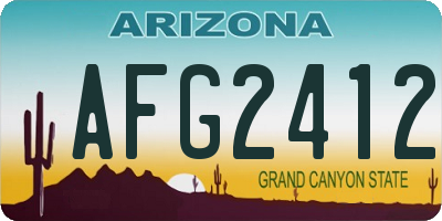 AZ license plate AFG2412