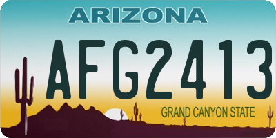 AZ license plate AFG2413
