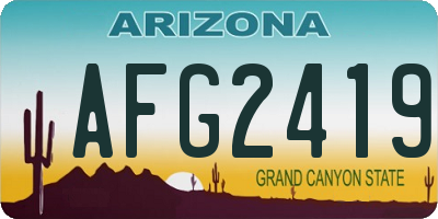 AZ license plate AFG2419