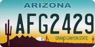 AZ license plate AFG2429