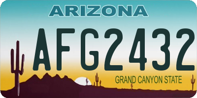 AZ license plate AFG2432