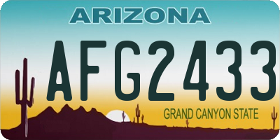 AZ license plate AFG2433