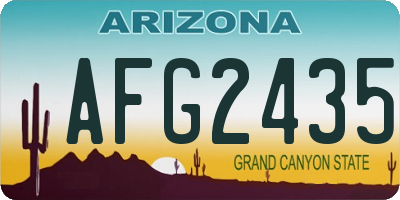 AZ license plate AFG2435