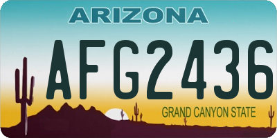 AZ license plate AFG2436