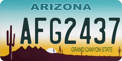 AZ license plate AFG2437