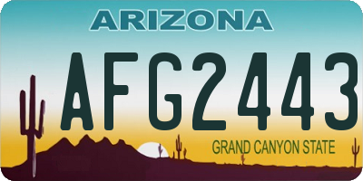 AZ license plate AFG2443