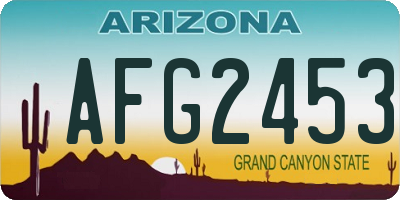 AZ license plate AFG2453