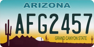 AZ license plate AFG2457