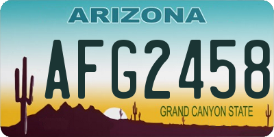 AZ license plate AFG2458