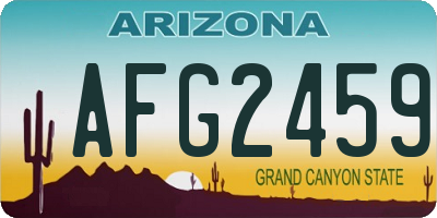 AZ license plate AFG2459