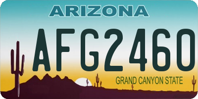 AZ license plate AFG2460