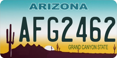 AZ license plate AFG2462