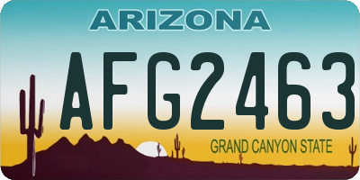 AZ license plate AFG2463