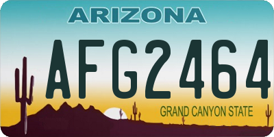 AZ license plate AFG2464