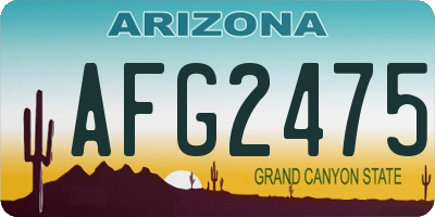 AZ license plate AFG2475