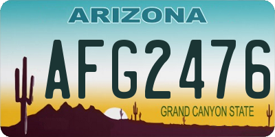 AZ license plate AFG2476