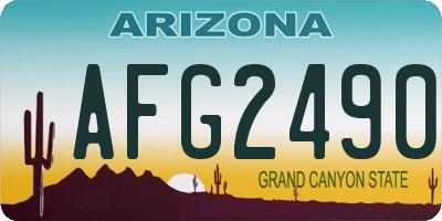 AZ license plate AFG2490