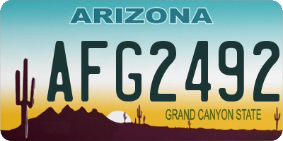 AZ license plate AFG2492