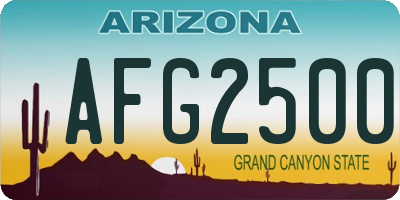 AZ license plate AFG2500