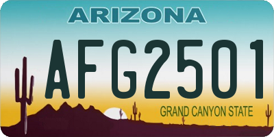 AZ license plate AFG2501