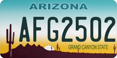 AZ license plate AFG2502