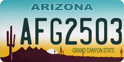 AZ license plate AFG2503