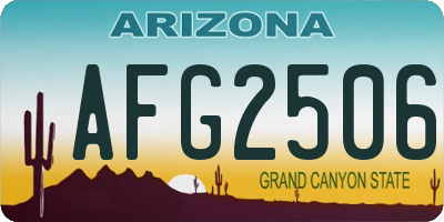 AZ license plate AFG2506