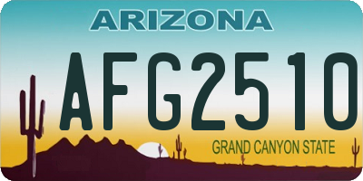 AZ license plate AFG2510