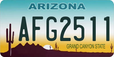 AZ license plate AFG2511