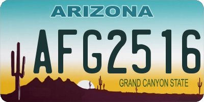 AZ license plate AFG2516