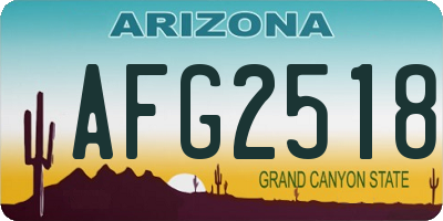 AZ license plate AFG2518
