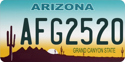 AZ license plate AFG2520