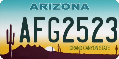 AZ license plate AFG2523