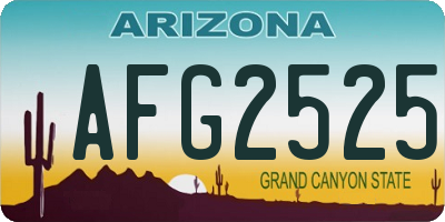 AZ license plate AFG2525